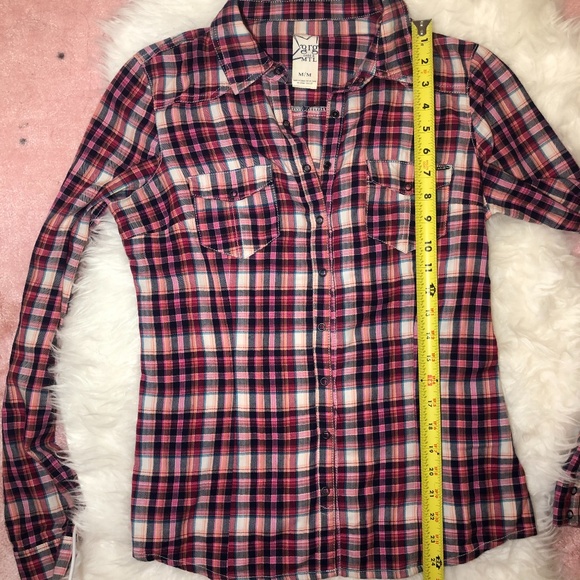 Garage button-up Plaid shirt stretch&fit M EUC tri - Picture 8 of 8